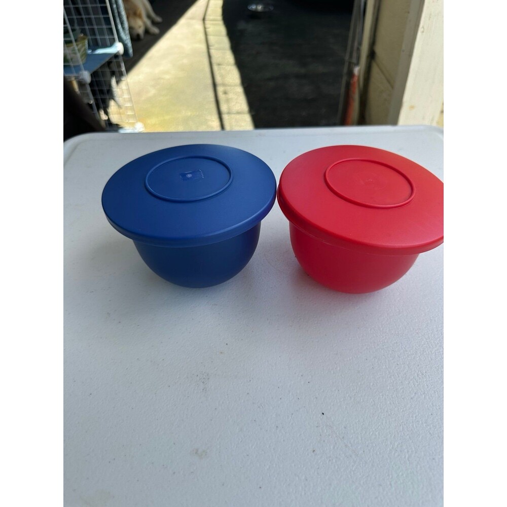 Tupperware Retired Impressions 550ml Red Blue Classic Mini Bowls 3621B